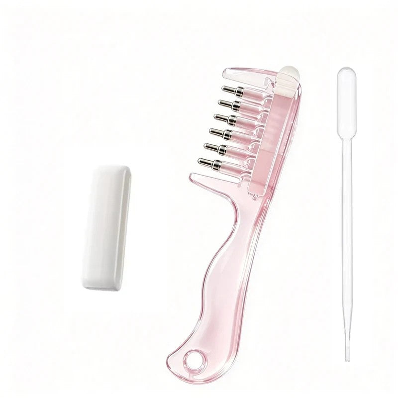 Pink scalp oil applicator comb